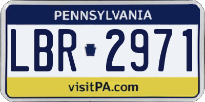 PA license plate LBR2971