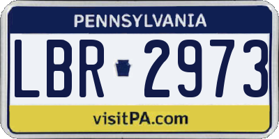 PA license plate LBR2973