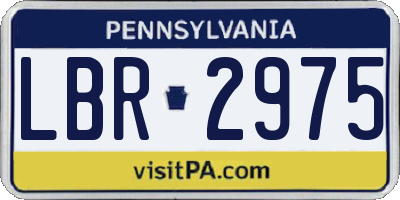 PA license plate LBR2975