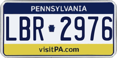 PA license plate LBR2976