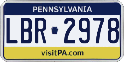 PA license plate LBR2978