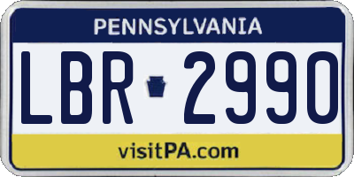 PA license plate LBR2990