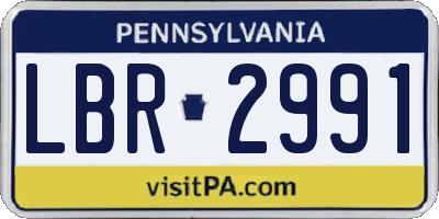 PA license plate LBR2991