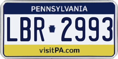 PA license plate LBR2993