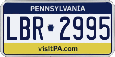 PA license plate LBR2995