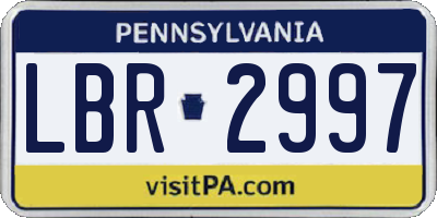 PA license plate LBR2997
