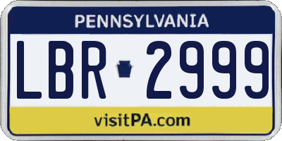 PA license plate LBR2999