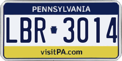 PA license plate LBR3014