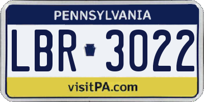 PA license plate LBR3022