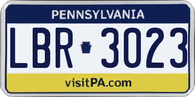PA license plate LBR3023