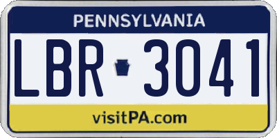 PA license plate LBR3041