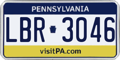 PA license plate LBR3046