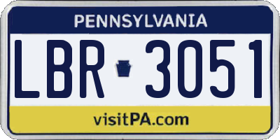 PA license plate LBR3051