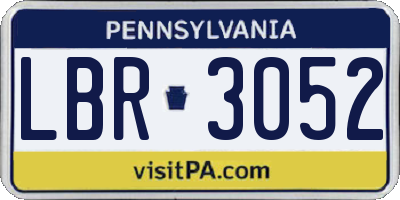 PA license plate LBR3052