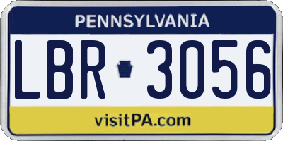 PA license plate LBR3056