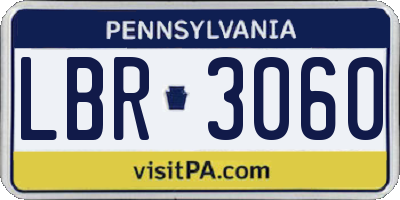 PA license plate LBR3060