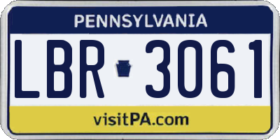 PA license plate LBR3061