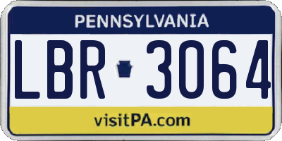 PA license plate LBR3064