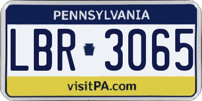 PA license plate LBR3065