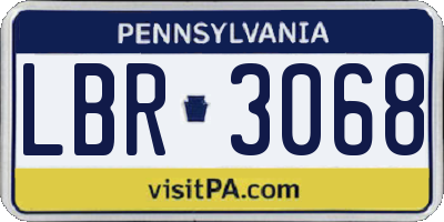 PA license plate LBR3068