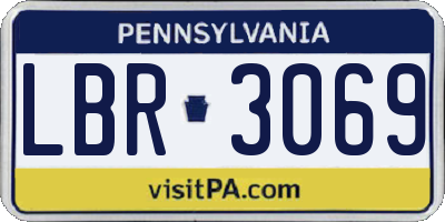 PA license plate LBR3069