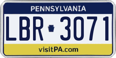 PA license plate LBR3071