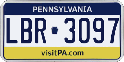PA license plate LBR3097