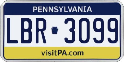 PA license plate LBR3099