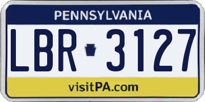 PA license plate LBR3127