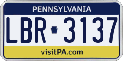 PA license plate LBR3137
