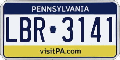 PA license plate LBR3141
