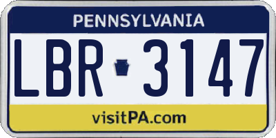 PA license plate LBR3147