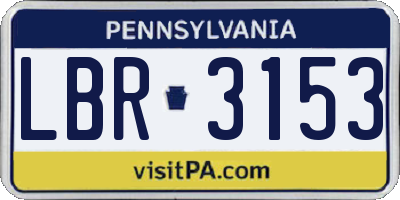 PA license plate LBR3153