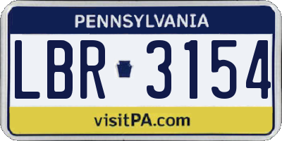 PA license plate LBR3154