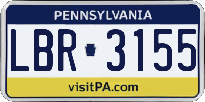 PA license plate LBR3155