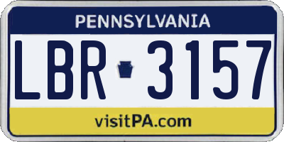 PA license plate LBR3157