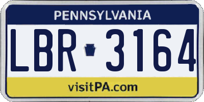 PA license plate LBR3164