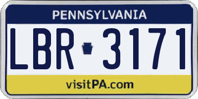 PA license plate LBR3171