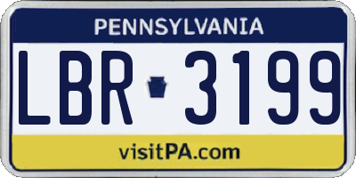 PA license plate LBR3199