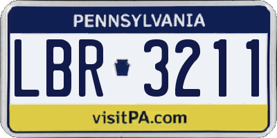 PA license plate LBR3211