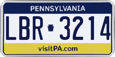 PA license plate LBR3214