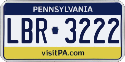 PA license plate LBR3222