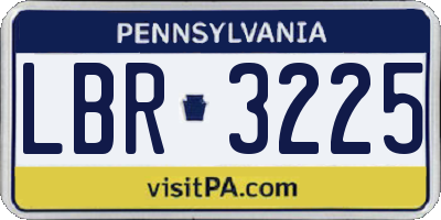 PA license plate LBR3225
