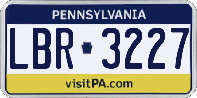 PA license plate LBR3227
