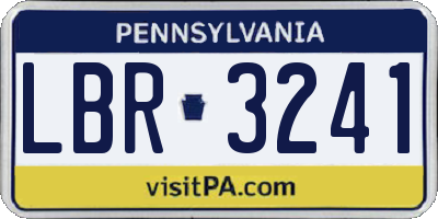 PA license plate LBR3241