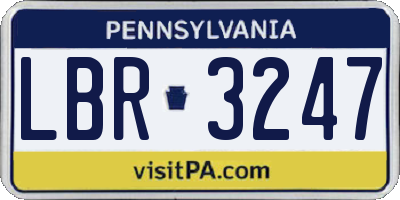PA license plate LBR3247