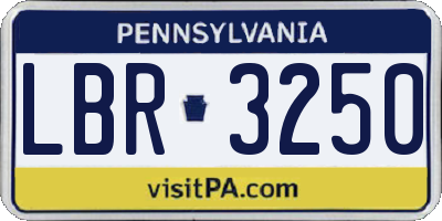 PA license plate LBR3250