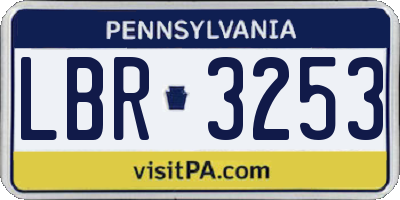 PA license plate LBR3253