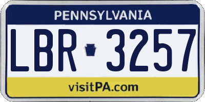 PA license plate LBR3257