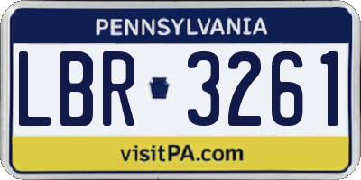 PA license plate LBR3261